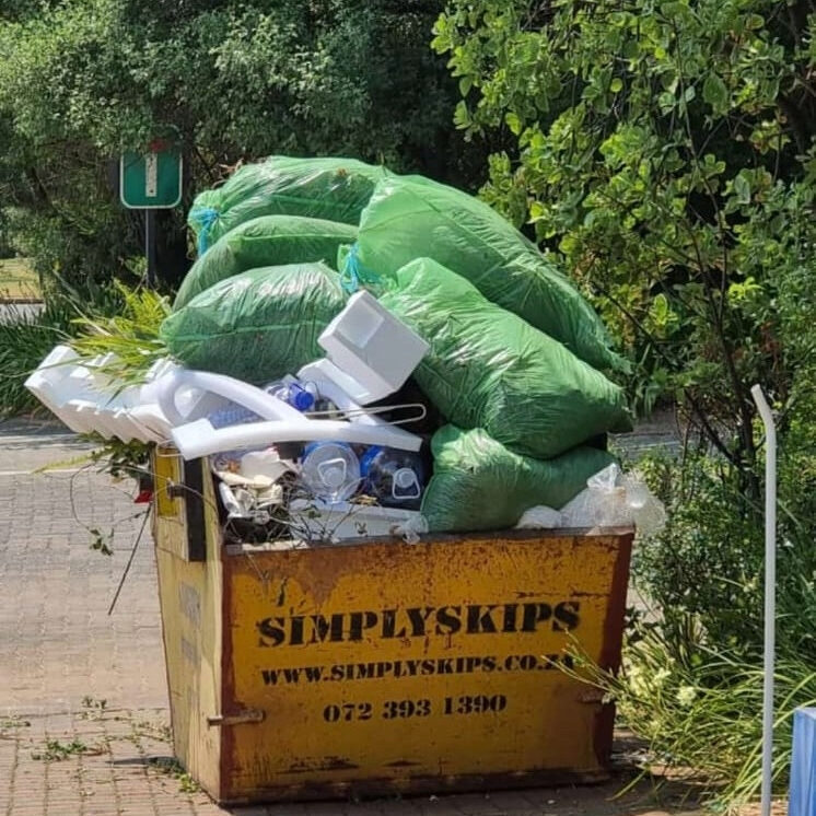 SimplySkips skip bin filled with mixed household and garden waste